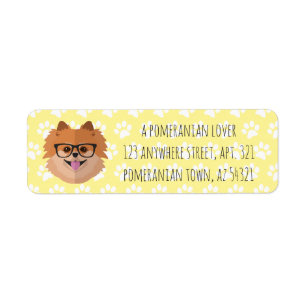 Pomeranian Dog In Nerd Glasses   POMER-BRAINY-AN