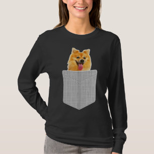 Pomeranian Dog In Pocket Funny Pom Puppy T-Shirt