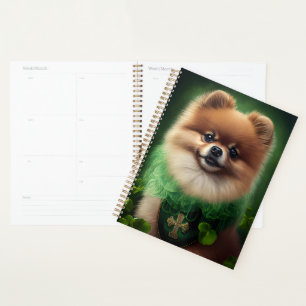 Pomeranian Dog in St. Patrick's Day Dress Planner