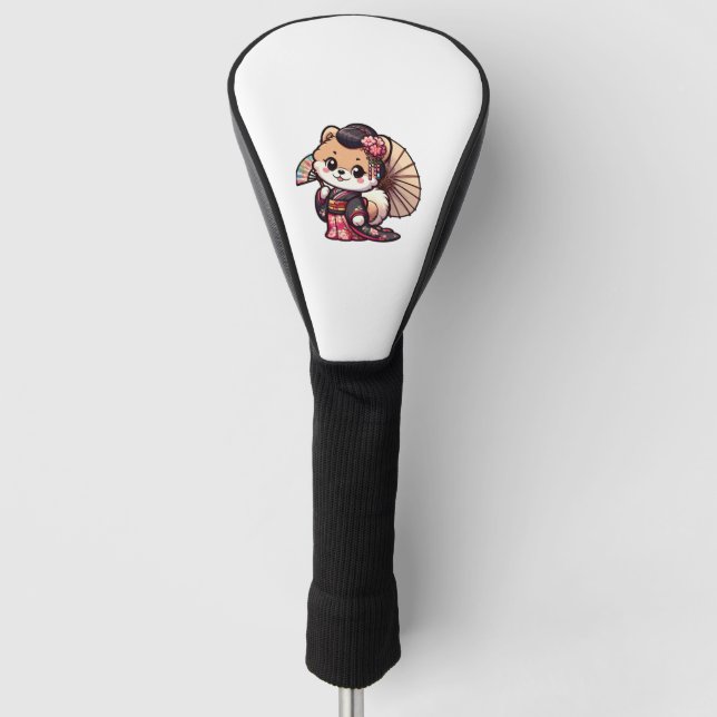 Pomeranian Dog Kimono Golf Head Cover (Front)