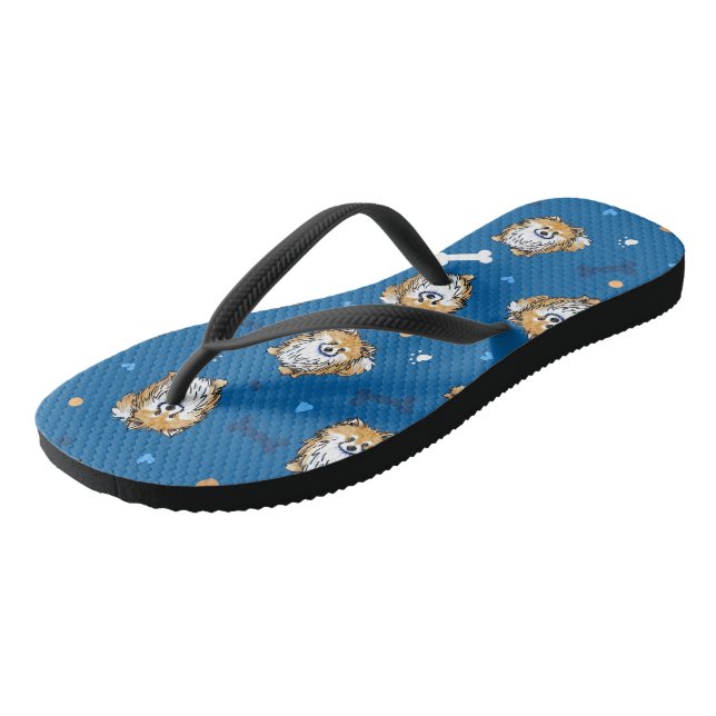 Pomeranian Dog KiniArt  Jandals (Angled)
