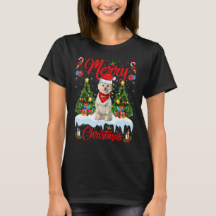 Pomeranian Dog Lights Xmas Tree Santa Pomeranian C T-Shirt
