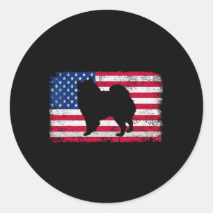 Pomeranian Dog Lover 4th Of July Patriotic America Classic Round Sticker