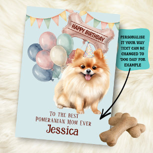 Pomeranian Dog Mum/Dad Birthday  Card