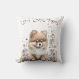 Pomeranian Dog Mum Floral Cushion
