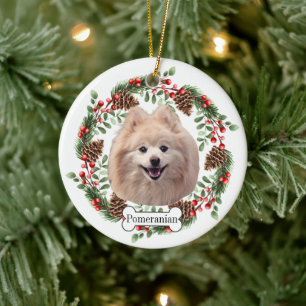 Pomeranian dog  Personalised Pet Ornament