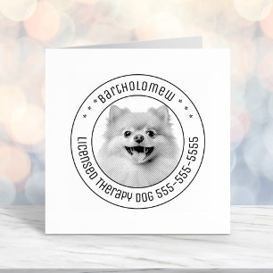 Pomeranian Dog Pet Photo Round Self-inking Stamp