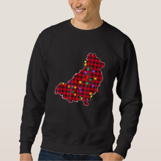 Pomeranian Dog Red Plaid Buffalo Christmas Dog Xma Sweatshirt