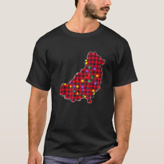 Pomeranian Dog Red Plaid Buffalo Christmas Dog Xma T-Shirt