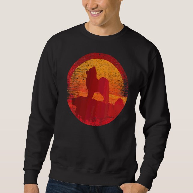 Pomeranian Dog Retro Sunset Sweatshirt (Front)