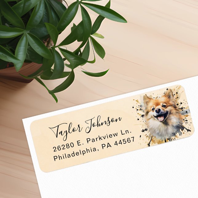 Pomeranian Dog Return Address Label (Creator Uploaded)