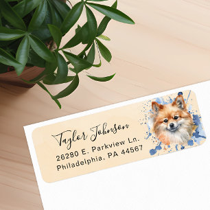 Pomeranian Dog Return Address Label