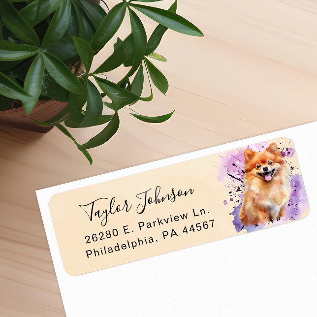 Pomeranian Dog Return Address Label (Creator Uploaded)