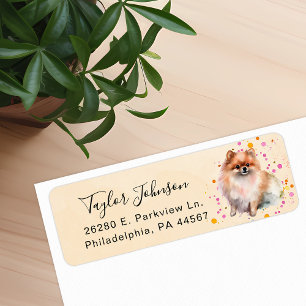Pomeranian Dog Return Address Label