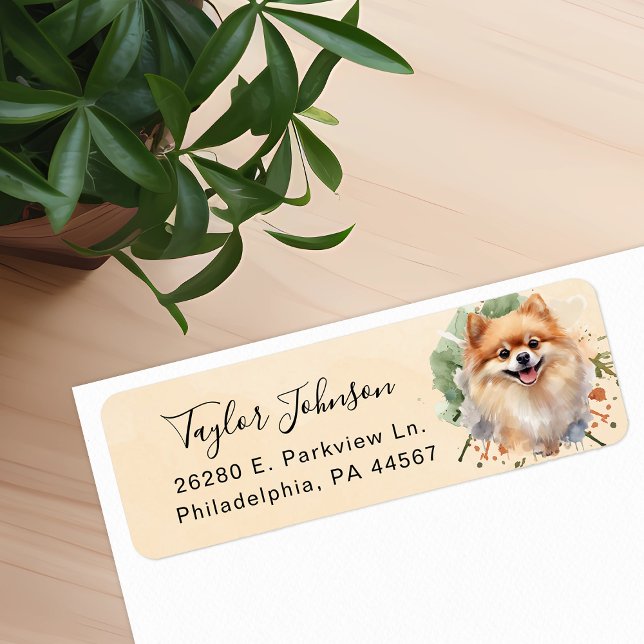Pomeranian Dog Return Address Label (Creator Uploaded)