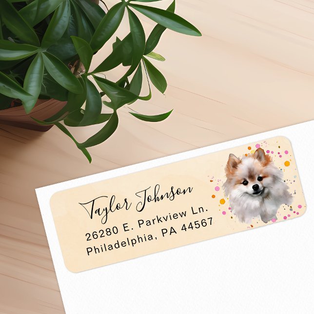 Pomeranian Dog Return Address Label (Creator Uploaded)