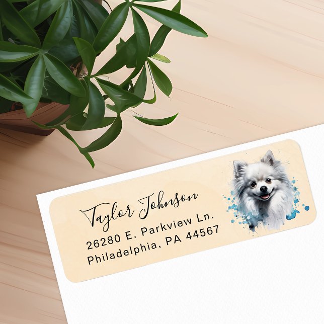 Pomeranian Dog Return Address Label (Creator Uploaded)