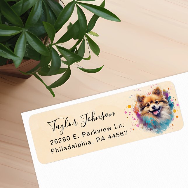 Pomeranian Dog Return Address Label (Creator Uploaded)
