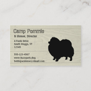 Pomeranian Dog Silhouette Business Card