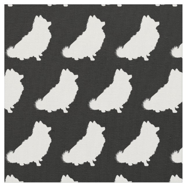 Pomeranian Dog Silhouette Pet Fabric (Close Up)
