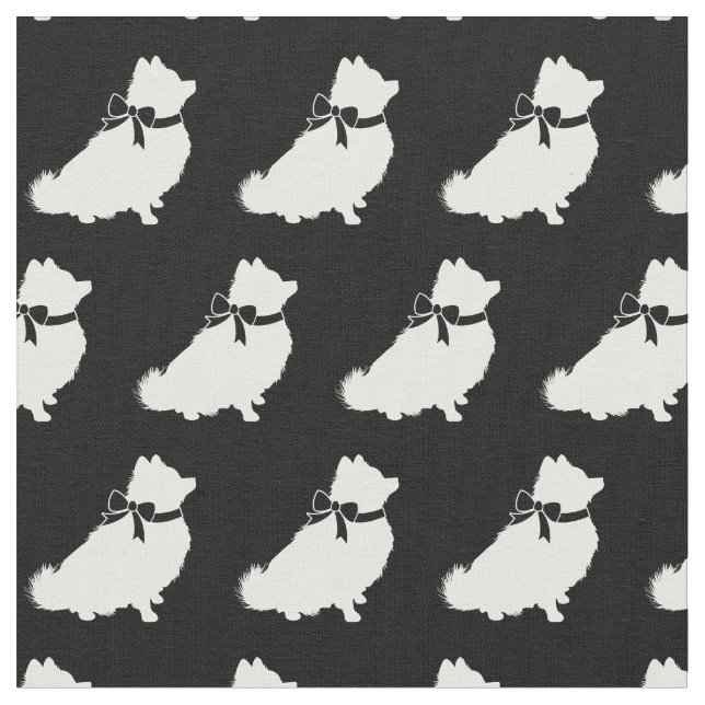 Pomeranian Dog Silhouette Pet Fabric (Close Up)