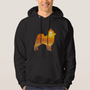 Pomeranian Dog Silhouette Sunrise Hoodie
