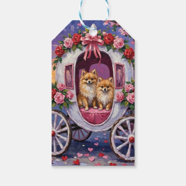 Pomeranian Dog Valentine's Day  Gift Tags (Front)