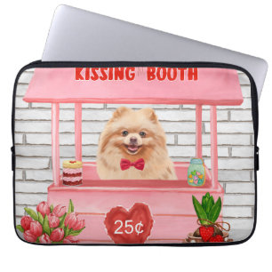 Pomeranian Dog Valentine's Day Kissing Booth Laptop Sleeve