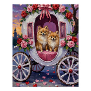 Pomeranian Dog Valentine's Day  Poster