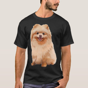 Pomeranian Dog Watercolor Art Painting T-Shirt