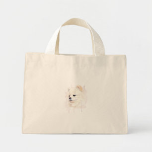Pomeranian Dog Watercolor Painting Cute Mini Tote Bag