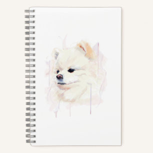 Pomeranian Dog Watercolor Painting Cute Notebook