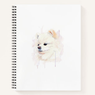 Pomeranian Dog Watercolor Painting Cute Notebook