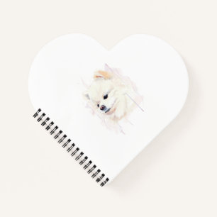 Pomeranian Dog Watercolor Painting Cute Notebook