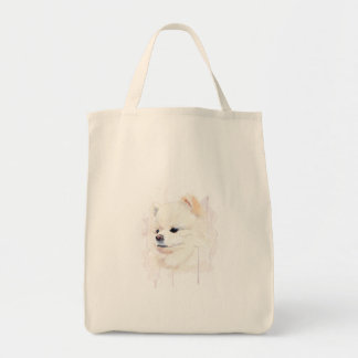 Pomeranian Dog Watercolor Painting Cute Tote Bag