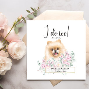 Pomeranian Dog Wedding Cocktail Napkins