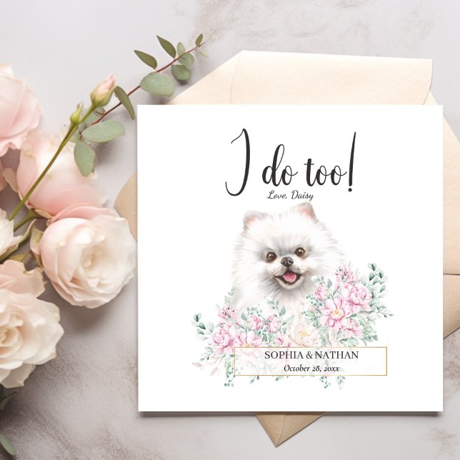 Pomeranian Dog Wedding Cocktail Napkins (Creator Uploaded)