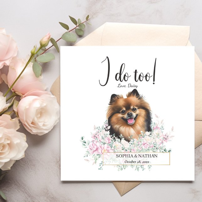 Pomeranian Dog Wedding Cocktail Napkins (Creator Uploaded)