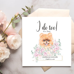 Pomeranian Dog Wedding Cocktail Napkins