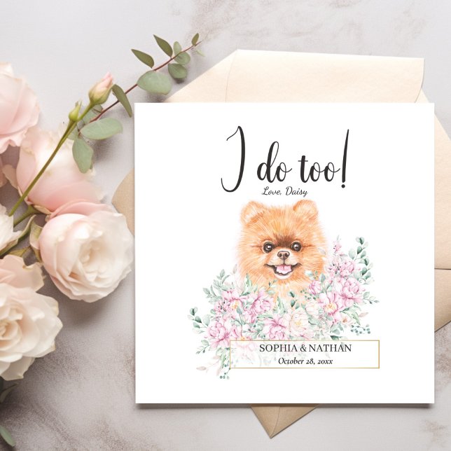 Pomeranian Dog Wedding Cocktail Napkins (Creator Uploaded)