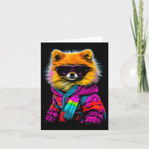 Pomeranian Dog Winter Sports Ski Snowboard  Card