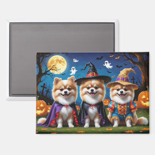 Pomeranian Dogs Pumpkin Halloween Funny  Magnet