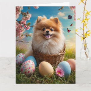 Pomeranian Easter Eggs Card