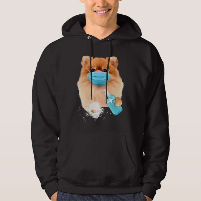 Pomeranian Face Mask Hoodie (Front)
