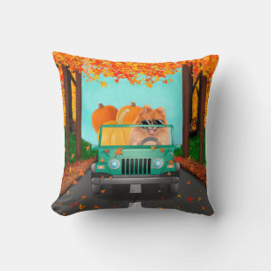 Pomeranian Fall Pumpkin Cushion