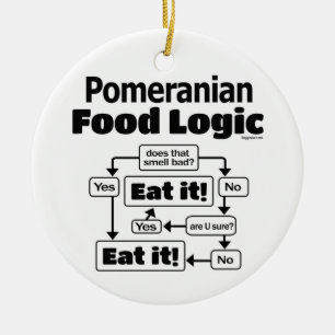 Pomeranian Food Logic Ceramic Tree Decoration