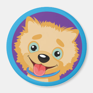 Pomeranian Fridge Magnet - Golden
