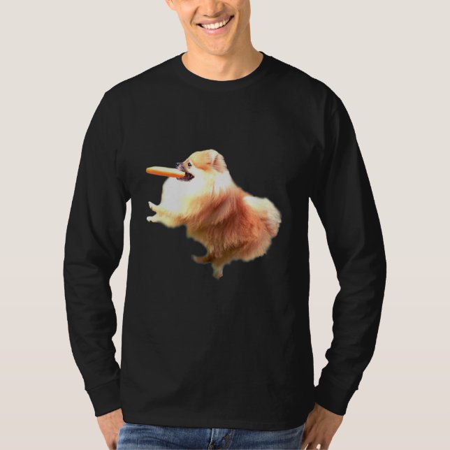 Pomeranian Frisbee Graphic Pomerania region print  T-Shirt (Front)