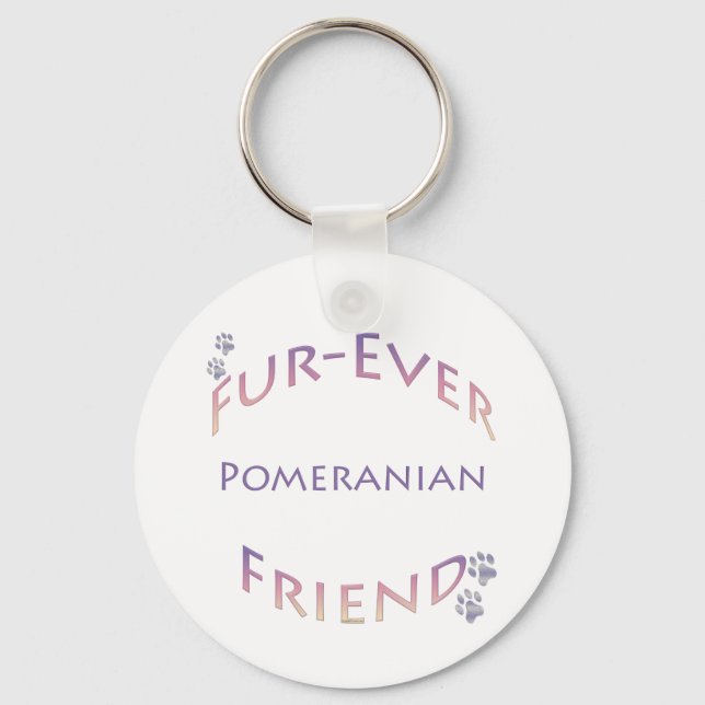 Pomeranian Furever Key Ring (Front)