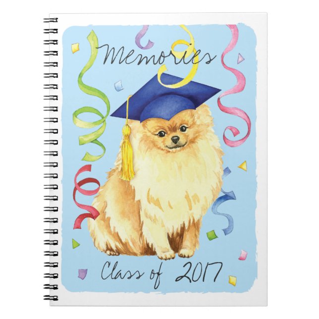 Pomeranian Graduate Spiral Notebook (Front)